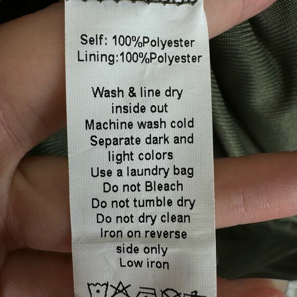 Mia Joy Green Long Slit Sleeve Shimmery Faux Wrap Lightweight V-Neck Dress XS - Picture 7 of 7